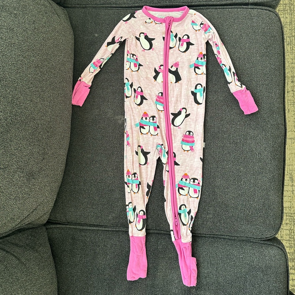 Little Sleepies Pink Penguin Party Zippy - Picture 2 of 4